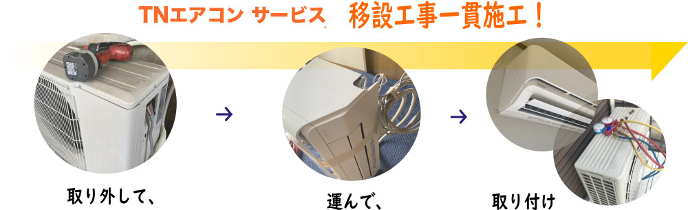 移設工事、取り外しかた取り付けまで一貫施工